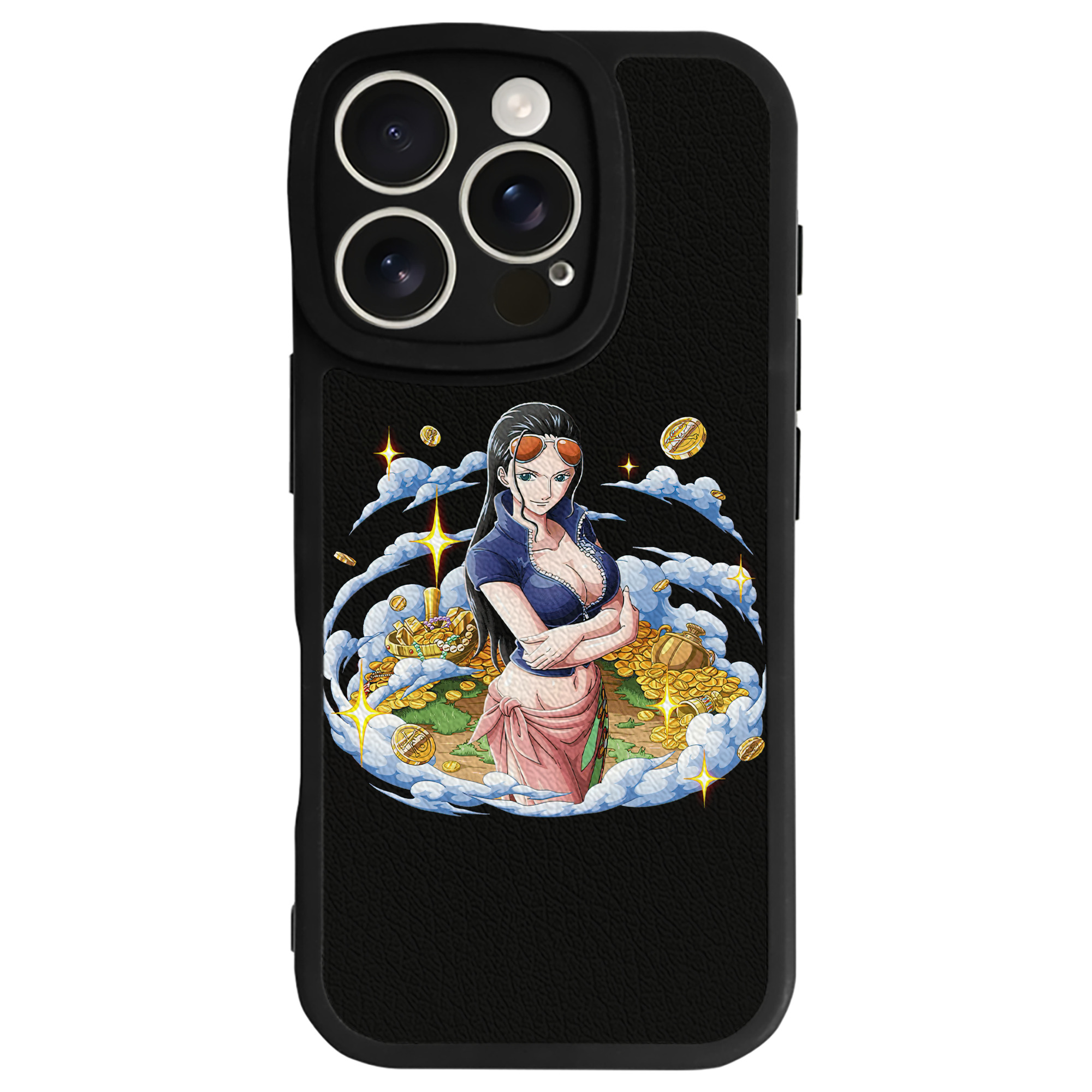 （画像用） ワンピース ニコ・ロビン ONE PIECE Nico Robin 【iPhone 16シリーズ対応】シリコンスマホケース（レザー調） 材質：シリコン